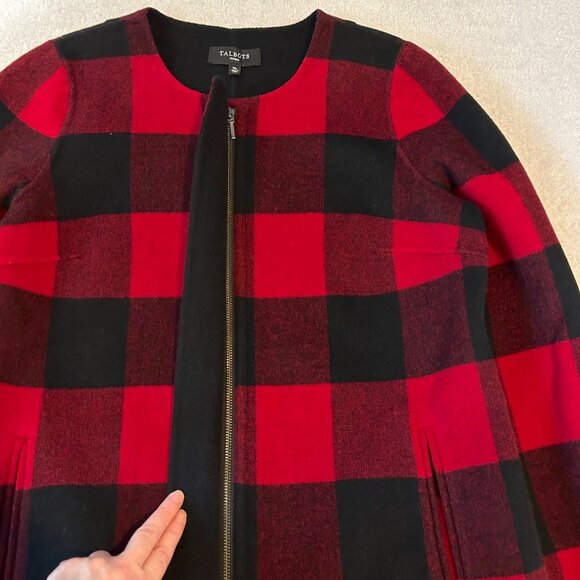 Talbots buffalo plaid double-face topper jacket - Picture 6 of 13